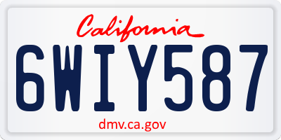 CA license plate 6WIY587