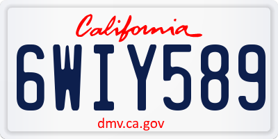 CA license plate 6WIY589