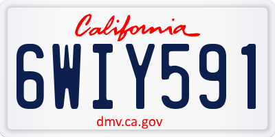 CA license plate 6WIY591