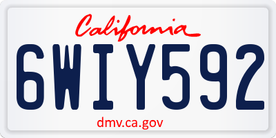 CA license plate 6WIY592