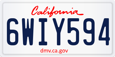 CA license plate 6WIY594