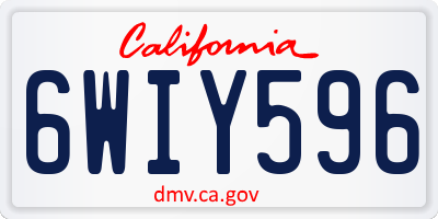 CA license plate 6WIY596