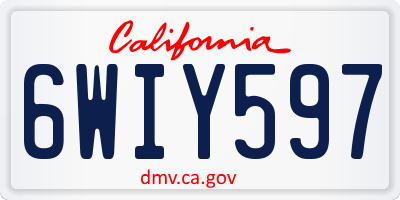CA license plate 6WIY597