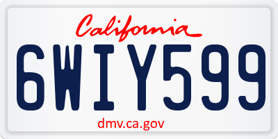 CA license plate 6WIY599