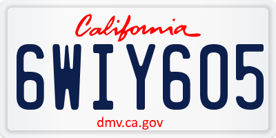 CA license plate 6WIY605