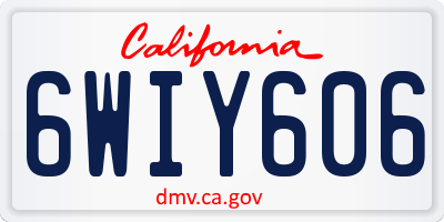 CA license plate 6WIY606