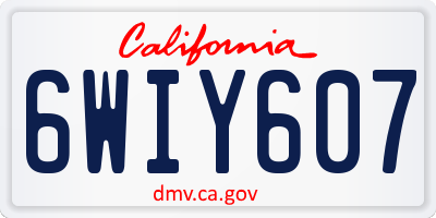 CA license plate 6WIY607