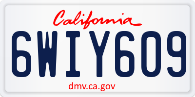CA license plate 6WIY609