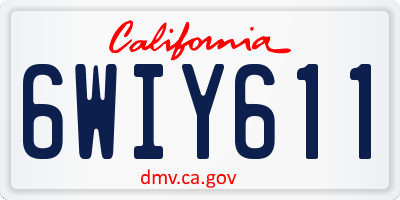 CA license plate 6WIY611