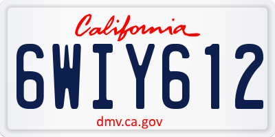 CA license plate 6WIY612