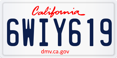CA license plate 6WIY619