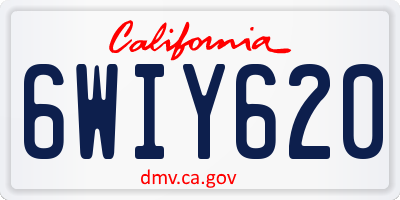 CA license plate 6WIY620