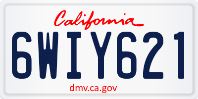 CA license plate 6WIY621
