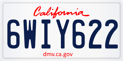 CA license plate 6WIY622
