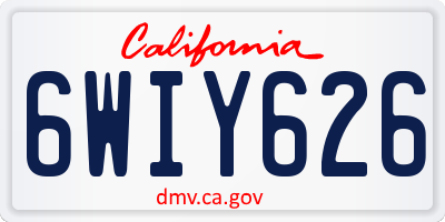 CA license plate 6WIY626