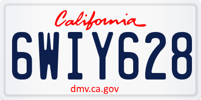 CA license plate 6WIY628