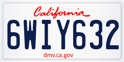 CA license plate 6WIY632