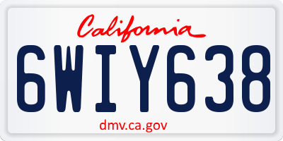 CA license plate 6WIY638