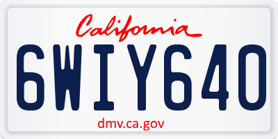 CA license plate 6WIY640
