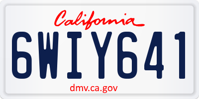 CA license plate 6WIY641