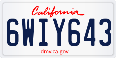 CA license plate 6WIY643