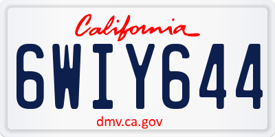 CA license plate 6WIY644