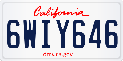 CA license plate 6WIY646