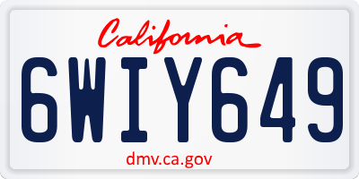 CA license plate 6WIY649