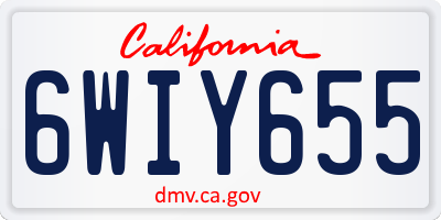 CA license plate 6WIY655