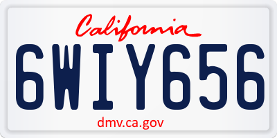 CA license plate 6WIY656