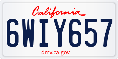 CA license plate 6WIY657