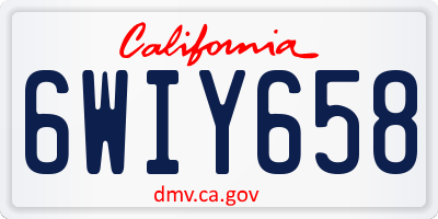 CA license plate 6WIY658