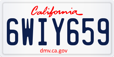 CA license plate 6WIY659