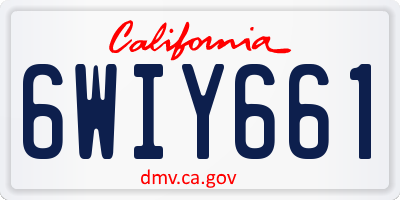 CA license plate 6WIY661