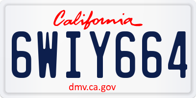 CA license plate 6WIY664