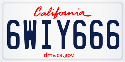 CA license plate 6WIY666