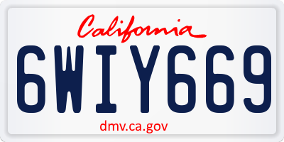 CA license plate 6WIY669