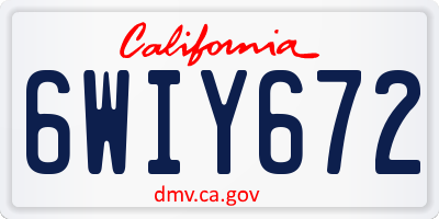 CA license plate 6WIY672