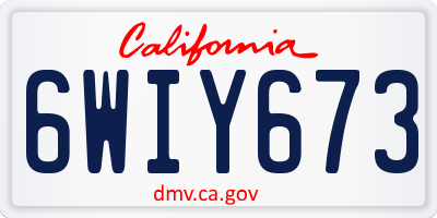 CA license plate 6WIY673