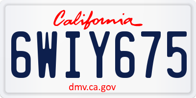 CA license plate 6WIY675