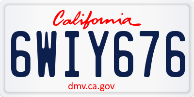 CA license plate 6WIY676