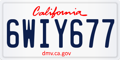 CA license plate 6WIY677
