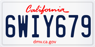 CA license plate 6WIY679