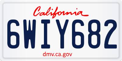 CA license plate 6WIY682