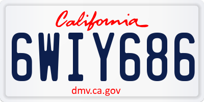 CA license plate 6WIY686