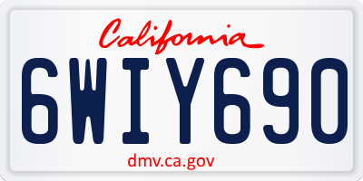 CA license plate 6WIY690