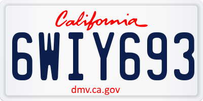 CA license plate 6WIY693