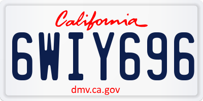 CA license plate 6WIY696