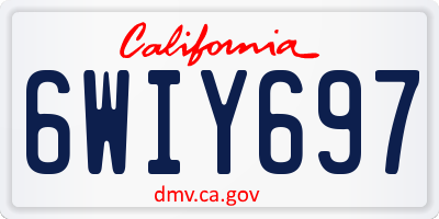CA license plate 6WIY697