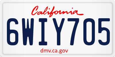 CA license plate 6WIY705